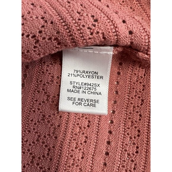 Lety & Me Womens Gabby Pointelle Cardigan~Size Small~Salmon~Stitch Fix NWT L4 02 - Picture 12 of 13